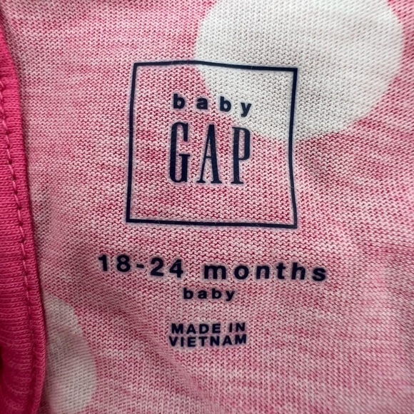 Gap Baby Pink White Polka Dot Short Sleeve Top Size 18-24 Months - Picture 2 of 5